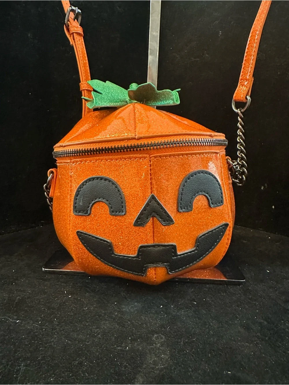 Fine by Me #335 Pumpkin Crossbody Bag - Orange Jack-O'-Lantern